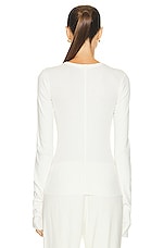 Eterne Long Sleeve Fitted Top in Cream, view 3, click to view large image.