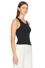 Eterne Fitted Tank Top in Black, view 2, click to view large image.