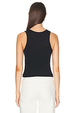 Eterne Fitted Tank Top in Black, view 3, click to view large image.