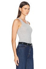 Eterne Fitted Tank Top in Heather Grey, view 2, click to view large image.