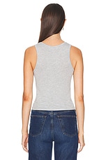 Eterne Fitted Tank Top in Heather Grey, view 3, click to view large image.
