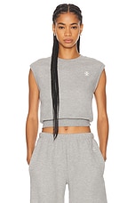 Eterne Sleeveless Crewneck Top in Heather Grey, view 1, click to view large image.