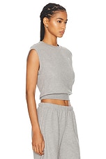 Eterne Sleeveless Crewneck Top in Heather Grey, view 2, click to view large image.