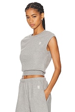 Eterne Sleeveless Crewneck Top in Heather Grey, view 3, click to view large image.