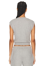 Eterne Sleeveless Crewneck Top in Heather Grey, view 4, click to view large image.