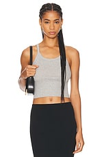 Eterne Cropped Rib Tank Top in Heather Grey, view 1, click to view large image.