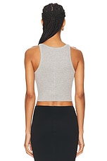 Eterne Cropped Rib Tank Top in Heather Grey, view 3, click to view large image.