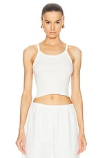 Eterne Cropped Rib Tank Top in Ivory, view 1, click to view large image.