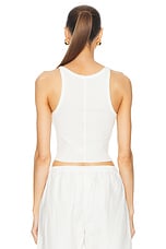 Eterne Cropped Rib Tank Top in Ivory, view 3, click to view large image.
