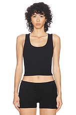 Eterne Square Neck Tank Top in Black, view 1, click to view large image.