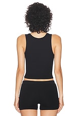 Eterne Square Neck Tank Top in Black, view 3, click to view large image.