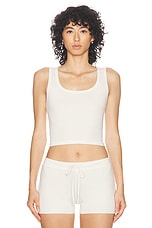 Eterne Square Neck Tank Top in Cream, view 1, click to view large image.