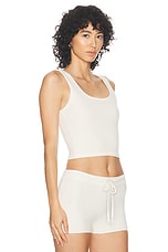 Eterne Square Neck Tank Top in Cream, view 2, click to view large image.