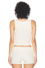 Eterne Square Neck Tank Top in Cream, view 3, click to view large image.