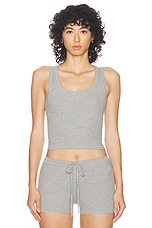 Eterne Square Neck Tank Top in Heather Grey, view 1, click to view large image.