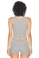 Eterne Square Neck Tank Top in Heather Grey, view 3, click to view large image.