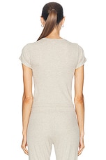 Eterne Short Sleeve Baby Tee in Heather Oatmeal, view 3, click to view large image.