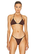 Eterne Thea 90s Bikini Top in Chocolate, view 1, click to view large image.