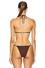 Eterne Thea 90s Bikini Top in Chocolate, view 3, click to view large image.