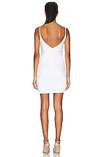 ET OCHS Cleo Plunge Ruffle Mini Dress in Optic White, view 3, click to view large image.