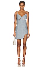 ET OCHS Kelly Denim Cutout Mini Dress in Mercer, view 1, click to view large image.