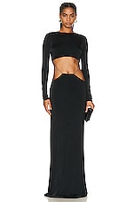 ET OCHS Luisa Low Rise Chain Gown in Black, view 1, click to view large image.