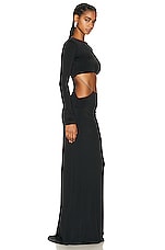 ET OCHS Luisa Low Rise Chain Gown in Black, view 2, click to view large image.