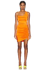 ET OCHS Arya Corded Mini Dress in Caution Orange, view 1, click to view large image.