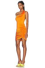ET OCHS Arya Corded Mini Dress in Caution Orange, view 3, click to view large image.