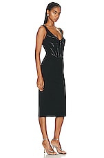 ET OCHS Valerie Corset Midi Dress in Black, view 2, click to view large image.