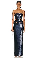 ET OCHS Ava Strapless Cut Out Gown in Midnight, view 1, click to view large image.