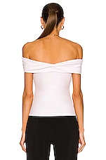 ET OCHS Addison Off the Shoulder Top in White, view 3, click to view large image.