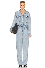 Isabel Marant Etoile Belted Jumpsuit in Blue, view 1, click to view large image.