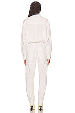 Isabel Marant Etoile Veado Denim Jumpsuit in White, view 3, click to view large image.
