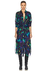Isabel Marant Etoile Nesly Dress in Blue & Green, view 1, click to view large image.