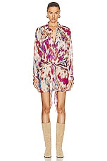 Isabel Marant Etoile Nueva Dress in Beige & Raspberry, view 1, click to view large image.