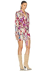 Isabel Marant Etoile Nueva Dress in Beige & Raspberry, view 2, click to view large image.