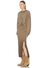 Isabel Marant Etoile Salomon Dress in Khaki, view 3, click to view large image.