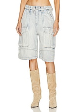 Isabel Marant Etoile Hortens Bermuda Short in Light Blue, view 1, click to view large image.