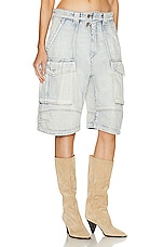 Isabel Marant Etoile Hortens Bermuda Short in Light Blue, view 2, click to view large image.