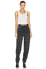 Isabel Marant Etoile Corsy Studded Pant in Faded Black, view 4, click to view large image.