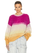 Isabel Marant Etoile Drussell Sweater in Fuschia & Yellow, view 1, click to view large image.