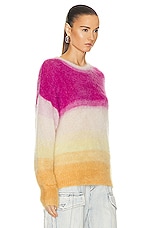 Isabel Marant Etoile Drussell Sweater in Fuschia & Yellow, view 2, click to view large image.