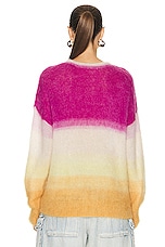 Isabel Marant Etoile Drussell Sweater in Fuschia & Yellow, view 3, click to view large image.