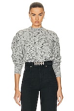 Isabel Marant Etoile Morena Sweater in White & Black, view 1, click to view large image.