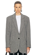 Isabel Marant Etoile Cikaito Blazer in Black & Ecru, view 2, click to view large image.