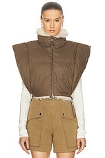 Isabel Marant Etoile Hoodiali Vest in Khaki, view 2, click to view large image.