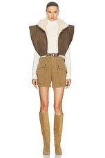 Isabel Marant Etoile Hoodiali Vest in Khaki, view 5, click to view large image.