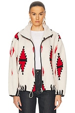 Isabel Marant Etoile Ivana Jacket in Ecru & Red | FWRD