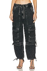 Isabel Marant Etoile Ivy Cargo Pant in Faded Black, view 1, click to view large image.